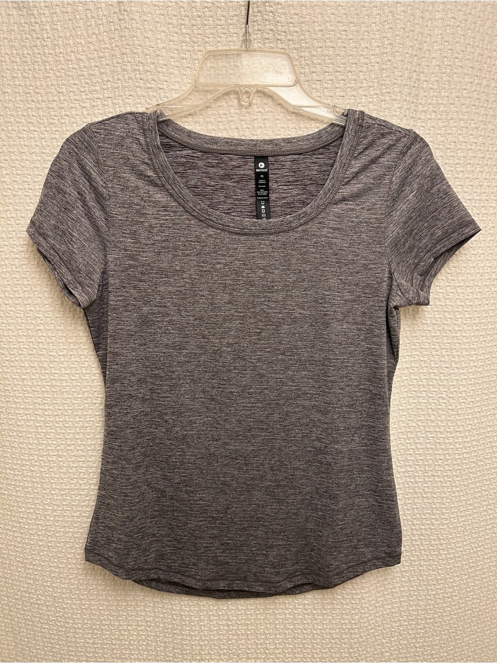 90 Degree By Reflex Heather Charcoal Scoop Neck Short Sleeve Tee